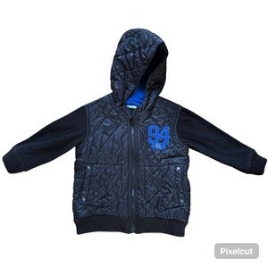 Old Navy Quilted Black and Blue Kids Hoodie